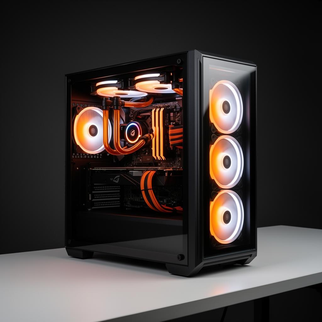 Desktop gaming montado com refrigeração líquida